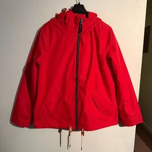 Pulse Ski Rain Jacket Womens XL Hooded Pockets Hiking Outdoor Red